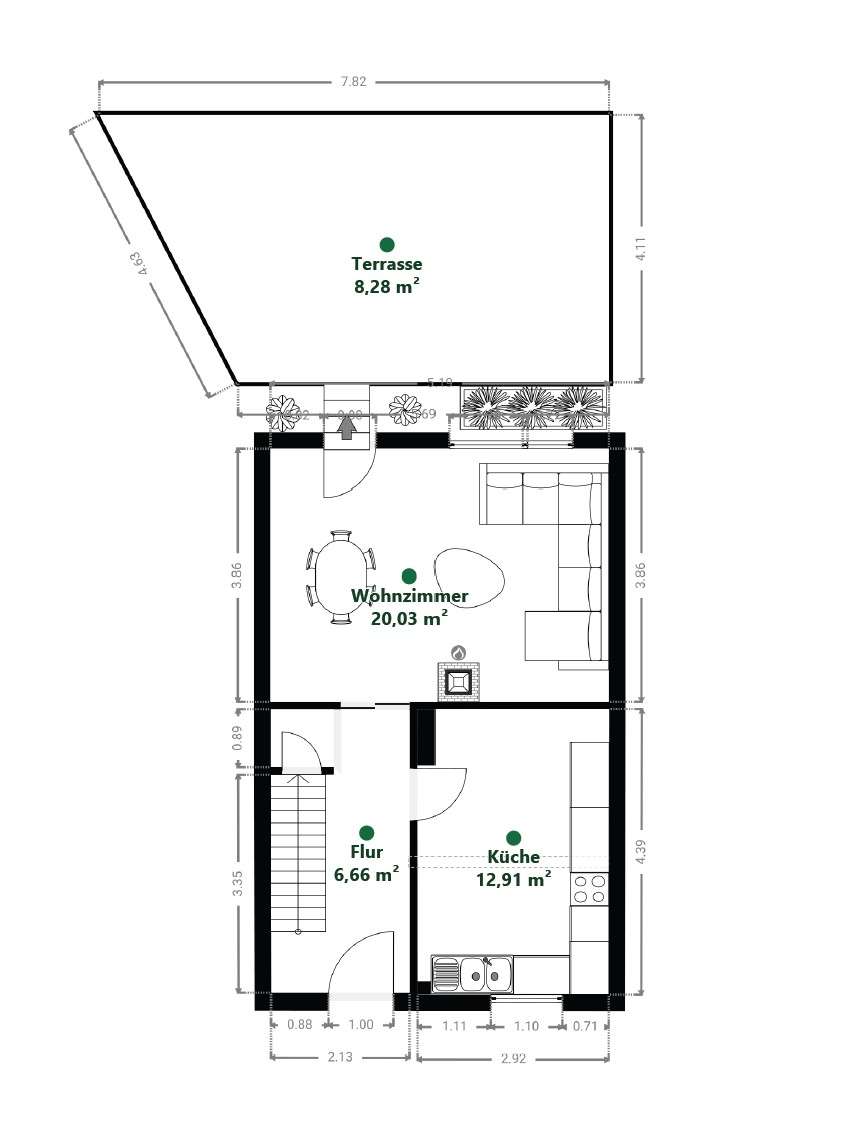 Erdgeschoss Reihenmittelhaus Hattingen