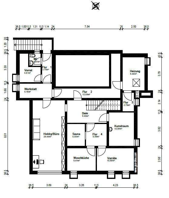 Grundriss KG Einfamilienhaus Dortmund