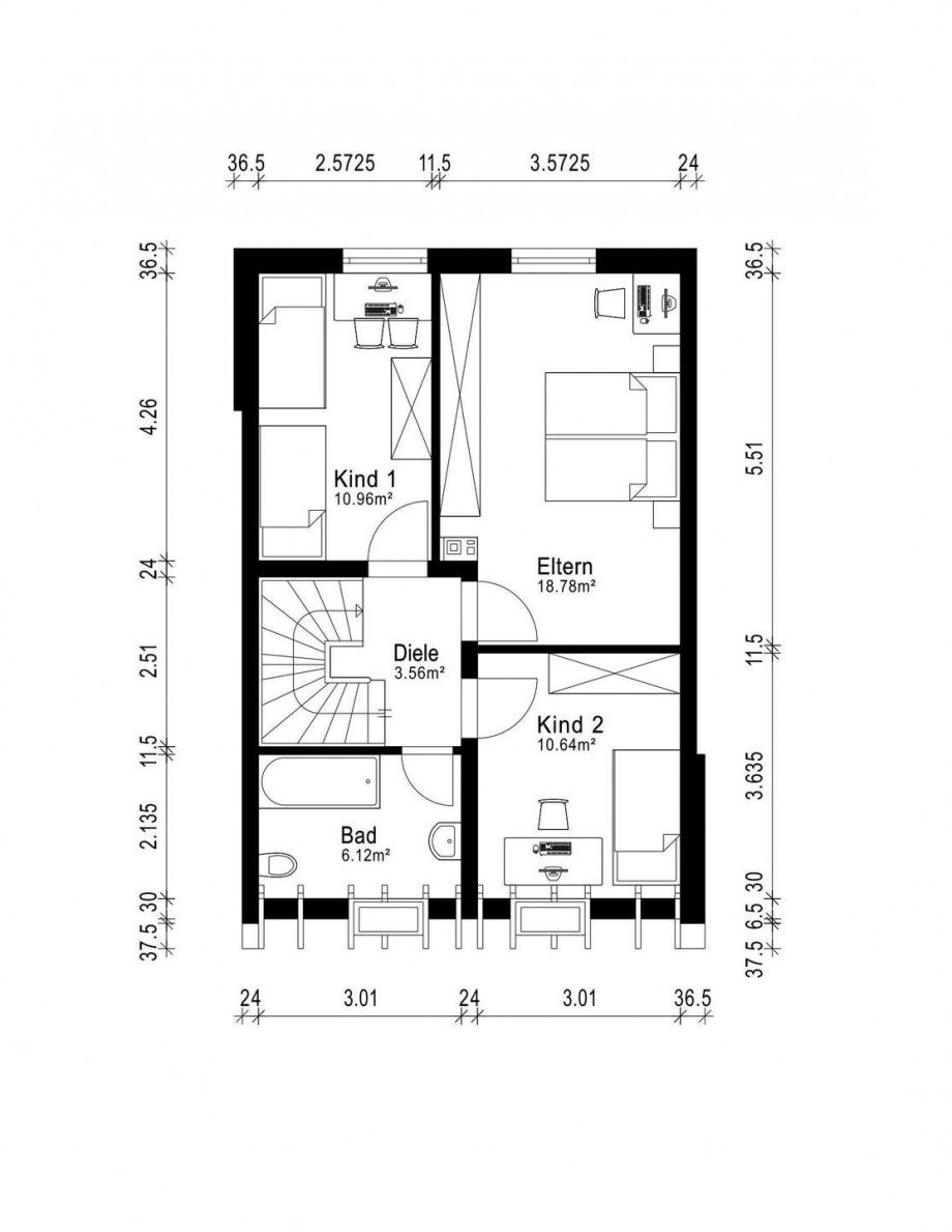 Grundriss DG Reihenmittelhaus Wetter