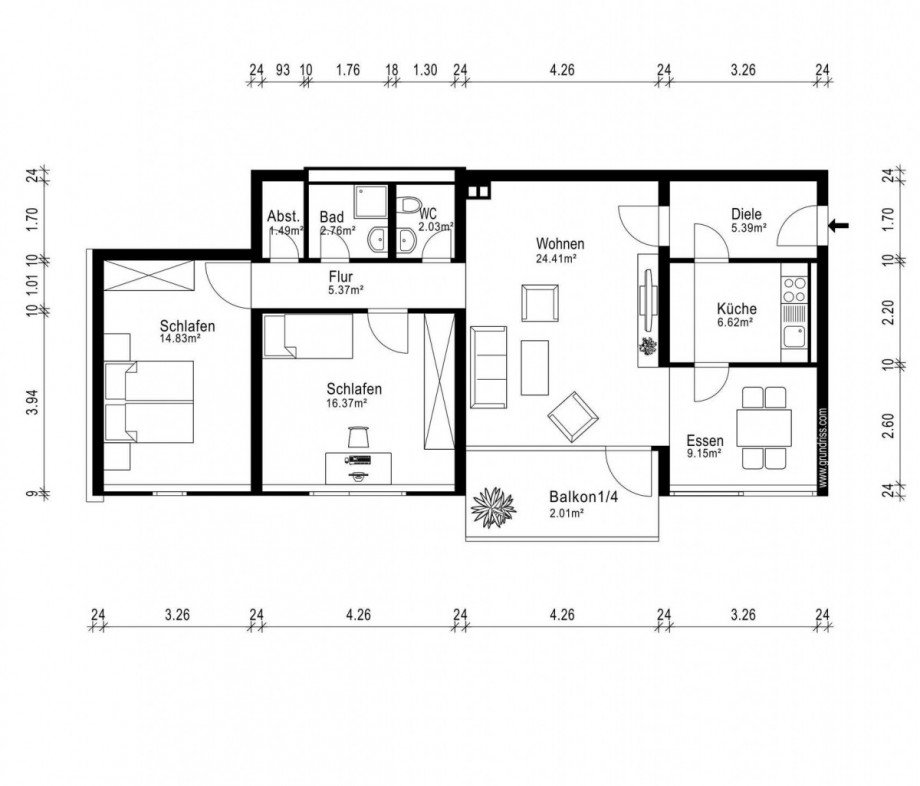 Der Grundriss Wohnung Witten