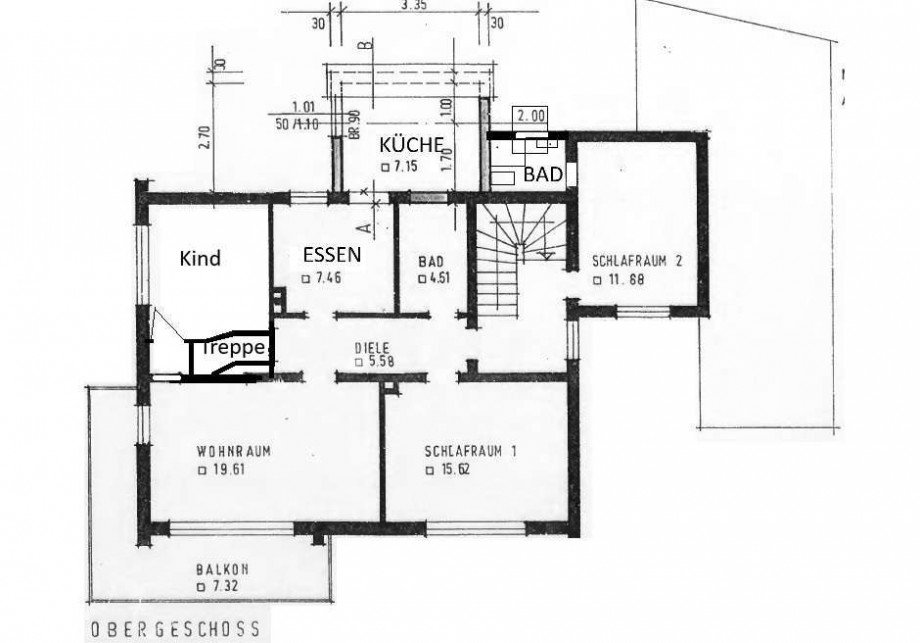 Grundriss OG Zweifamilienhaus Hagen