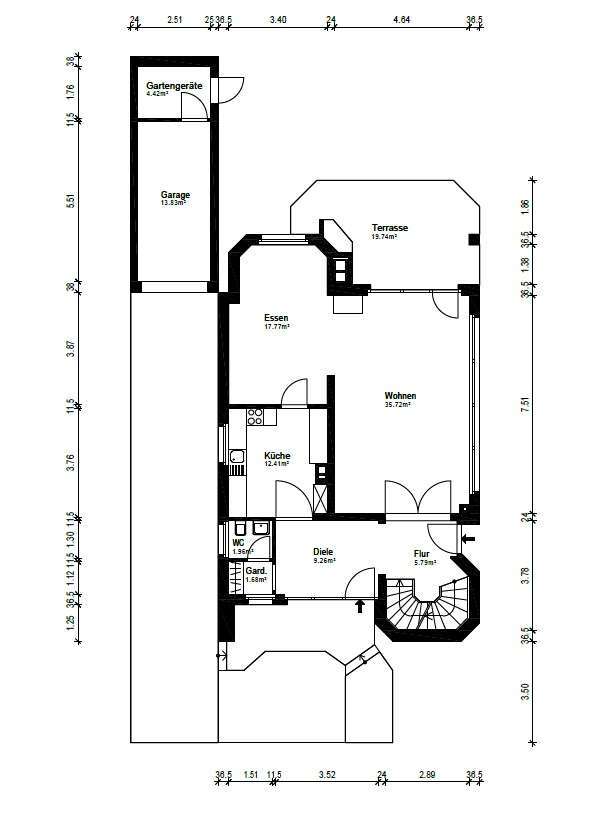 Grundriss Erdgeschoss Einfamilienhaus Marl