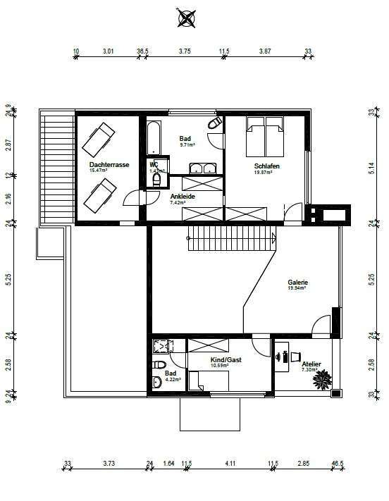 Grundriss DG Einfamilienhaus Dortmund