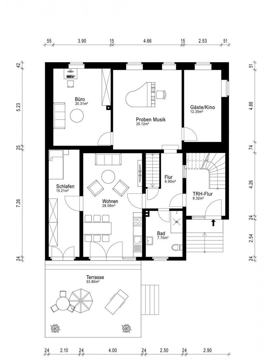 Grundriss EG Einfamilienhaus Wetter