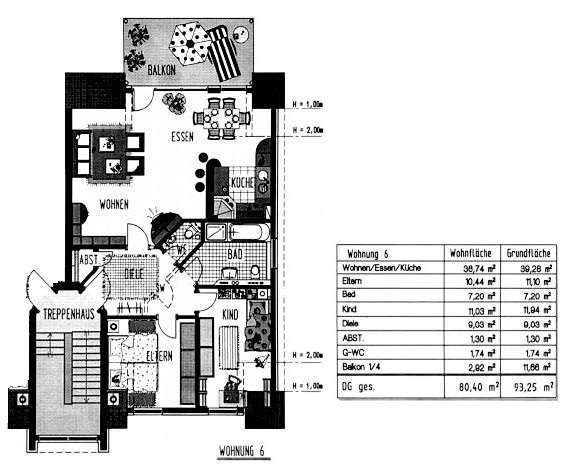 Der Grundriss Dachgeschosswohnung Bochum