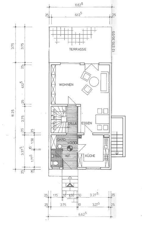 Grundriss EG Reihenmittelhaus Dortmund