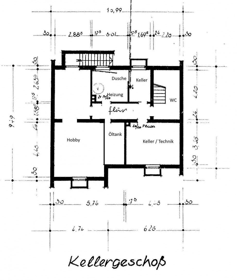 Grundriss KG Zweifamilienhaus Hagen