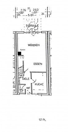 Grundriss EG VERKAUFT! Stadthaus mit Garten und Kamin in Hagen-Hohenlimburg-Henkhausen! Garage und Stellplatz.