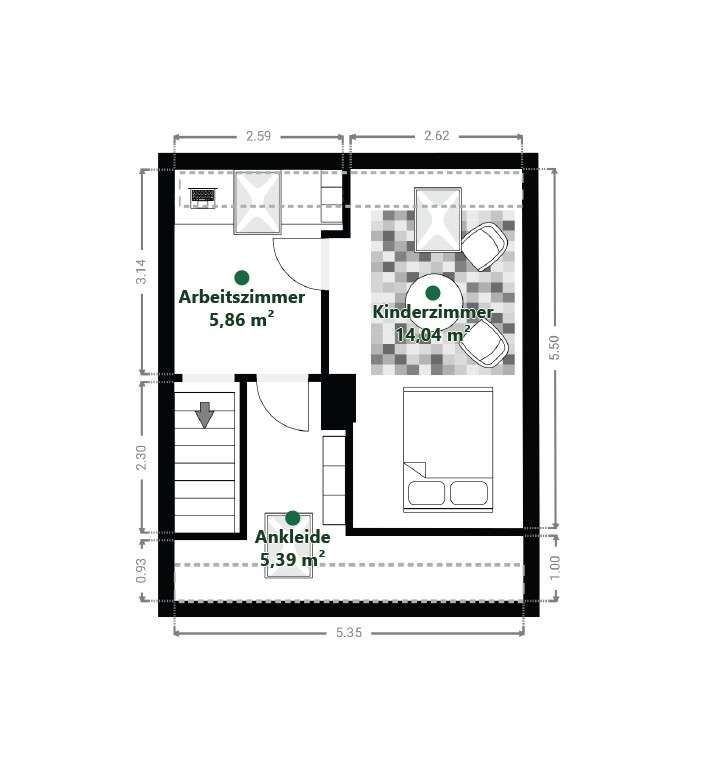 Dachgeschoss Reihenmittelhaus Hattingen