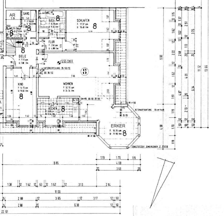 Grundriss 2. Etage Maisonettewohnung Wetter