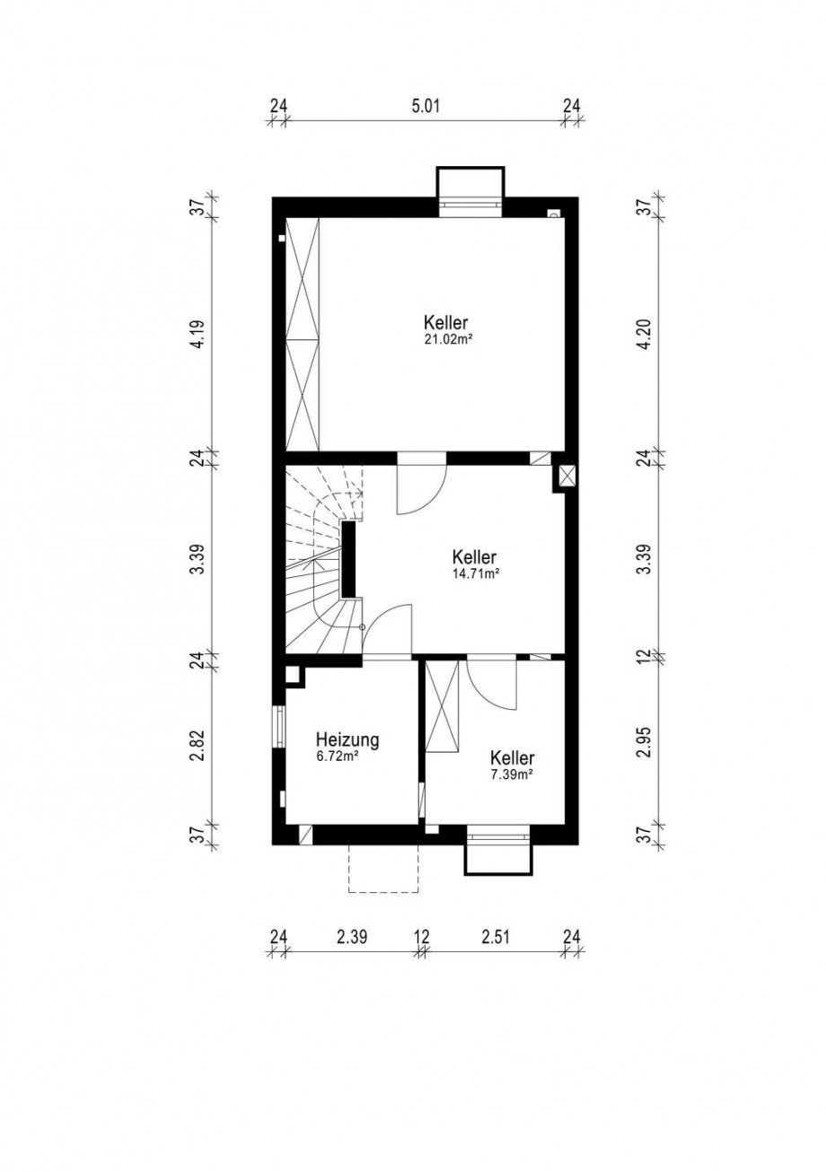 Grundriss KG Reihenmittelhaus Dortmund