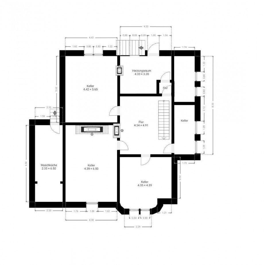 Grundriss Kellergeschoss Villa Wetter (Ruhr)